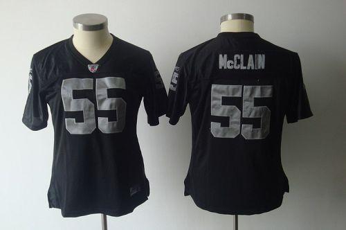 Raiders #55 Rolando McClain Black Women's Team Color Stitched NFL Jersey